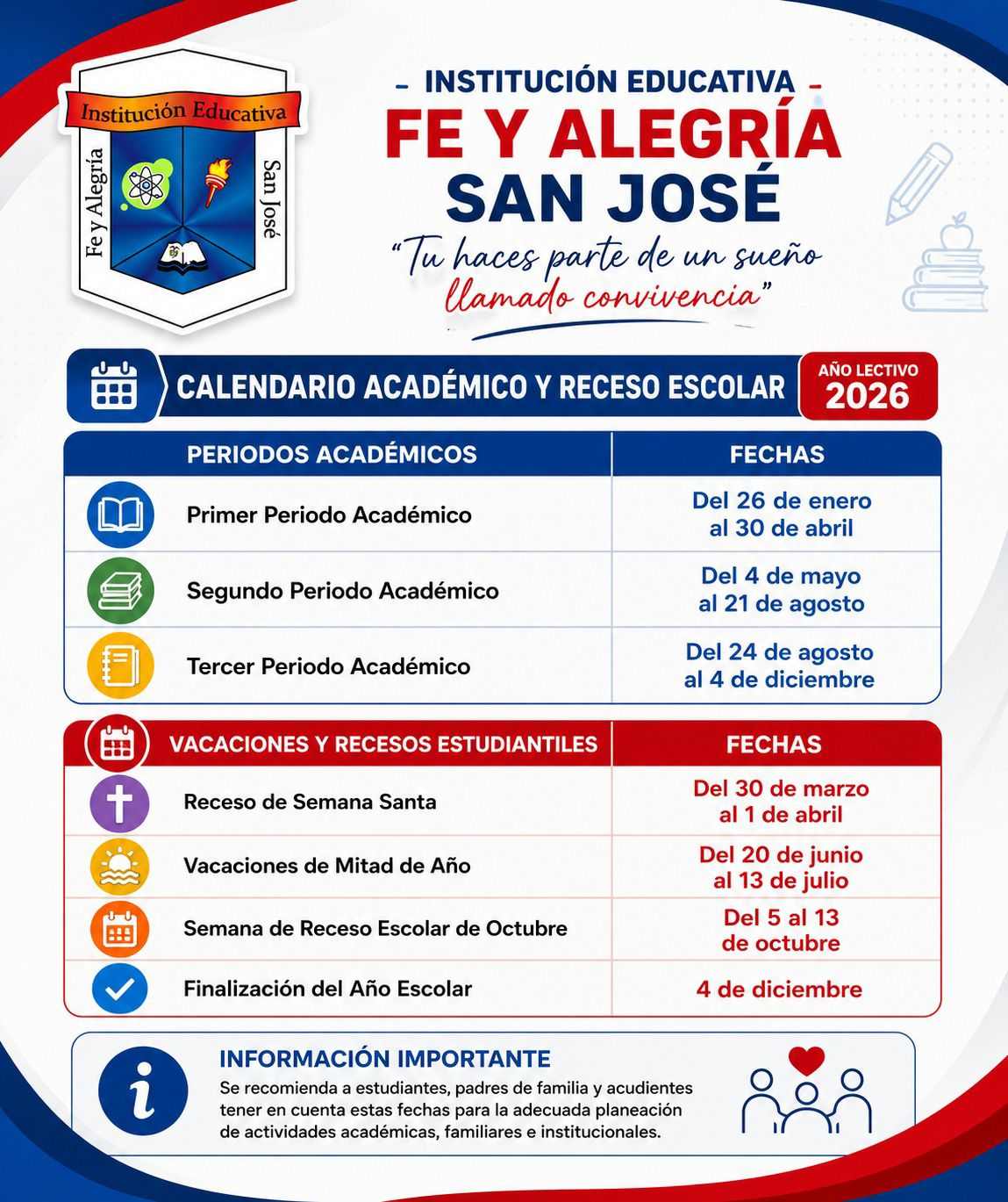 Calendario Acad&eacute;mico 2026